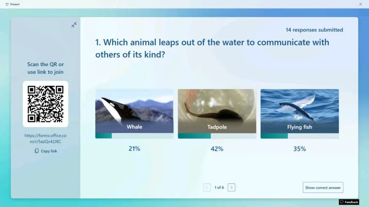 New features for Forms:

Coming by end of September to #MicrosoftForms a new design and features for live presentations and quizzes.

Most importantly more interactive features when engaging with audience during live presentations.
 buff.ly/46i9U5v