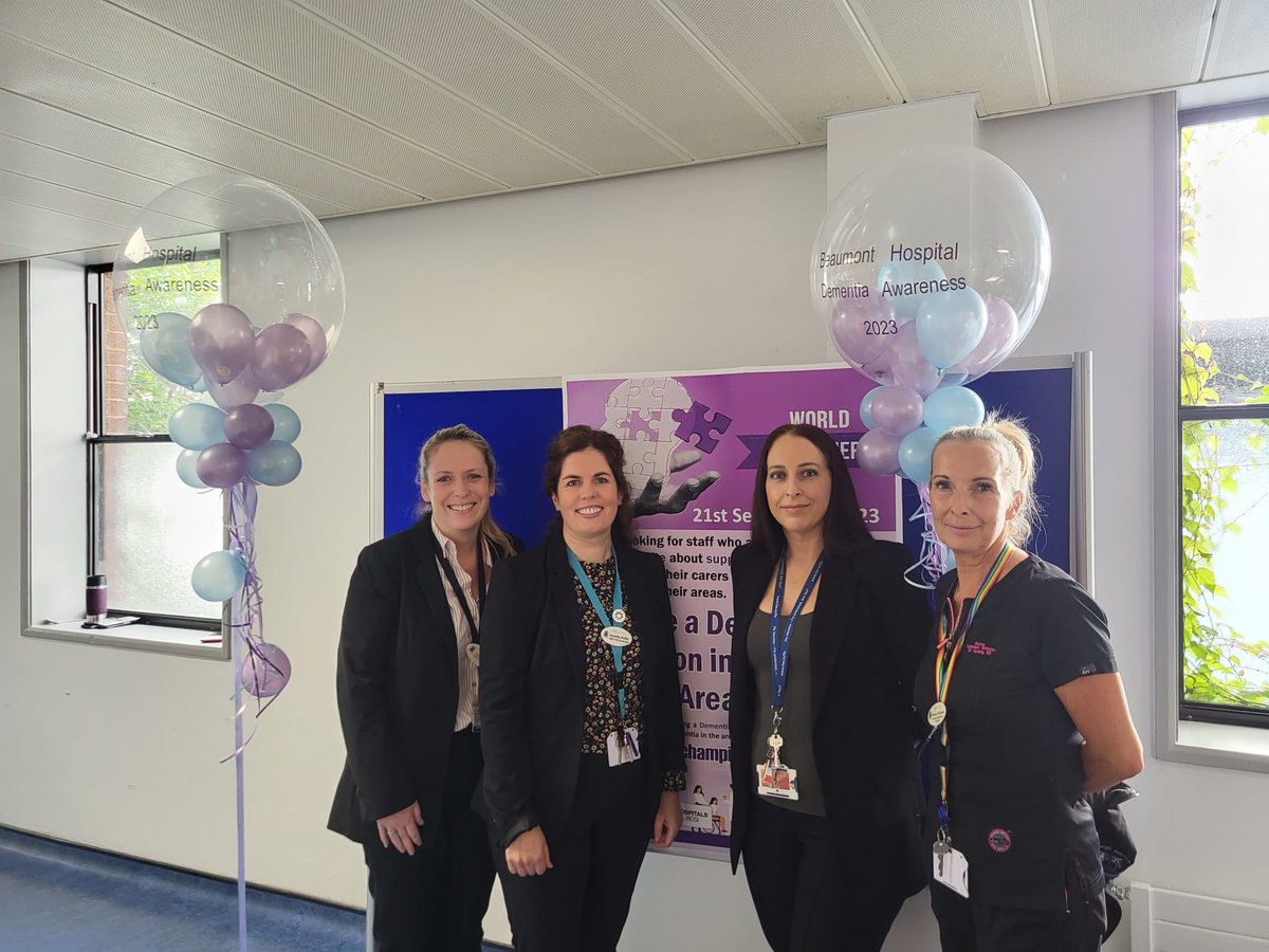 💜💜Celebrating #worldalzheimersday2023 Members of our nurse management team in @Beaumont_Dublin  @fionnuala_duffy @connolly_sinead @nettybutler @BeaumontMag4E #nevertooearlynevertoolate