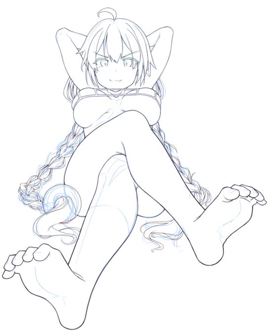 規制水着シリーズ②:進捗 線画ぁ 