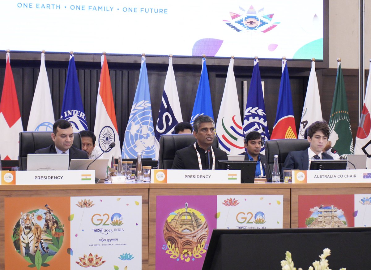 g20org's tweet photo. On Day 1 of the 4th Infrastructure Working Group Meeting in #Khajuraho, delegates deliberated upon ways to make 'Cities of Tomorrow' inclusive, resilient and sustainable. On the sidelines, they also participated in discussions on 'Scaling up Private Investment in Urban Infrastructure’ and ‘Mobilisation of Private and Commercial Finance by Cities.’

#G20India #IWG