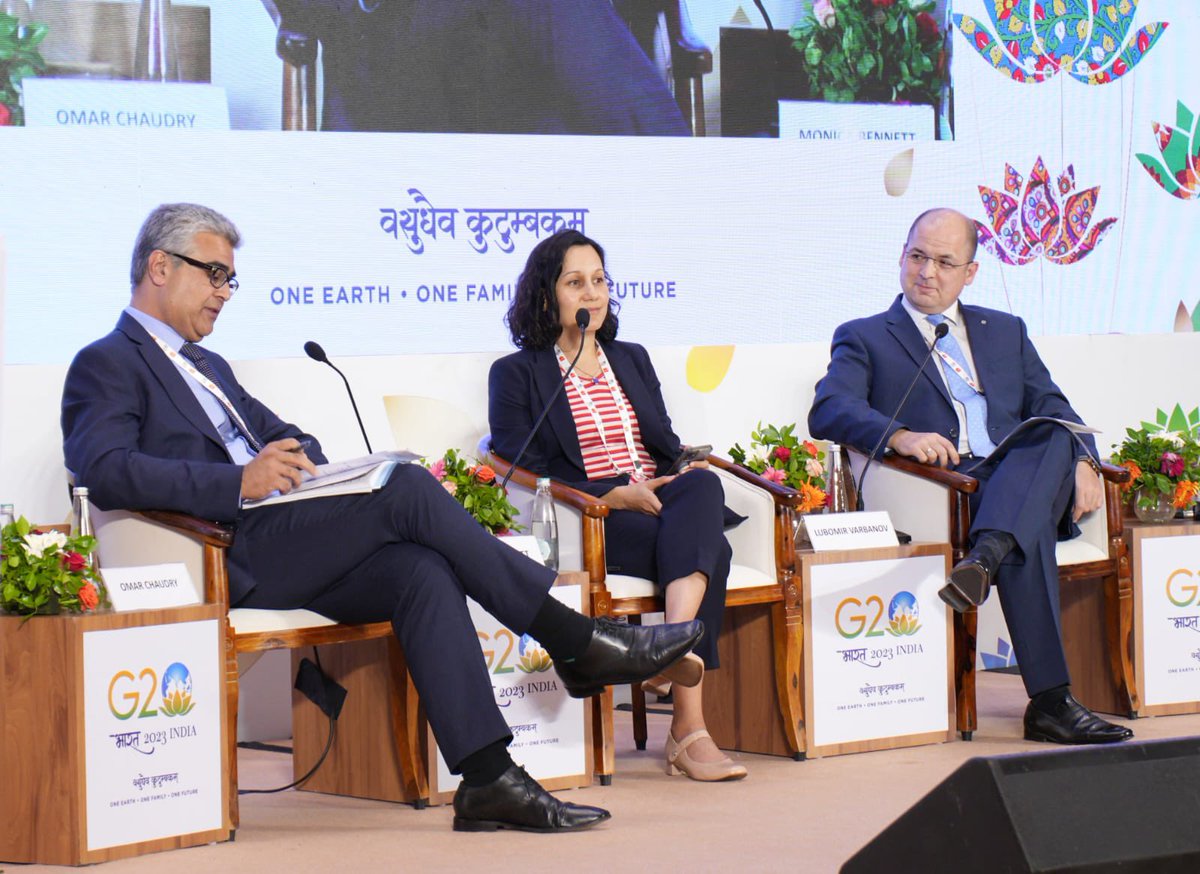 g20org's tweet photo. On Day 1 of the 4th Infrastructure Working Group Meeting in #Khajuraho, delegates deliberated upon ways to make 'Cities of Tomorrow' inclusive, resilient and sustainable. On the sidelines, they also participated in discussions on 'Scaling up Private Investment in Urban Infrastructure’ and ‘Mobilisation of Private and Commercial Finance by Cities.’

#G20India #IWG