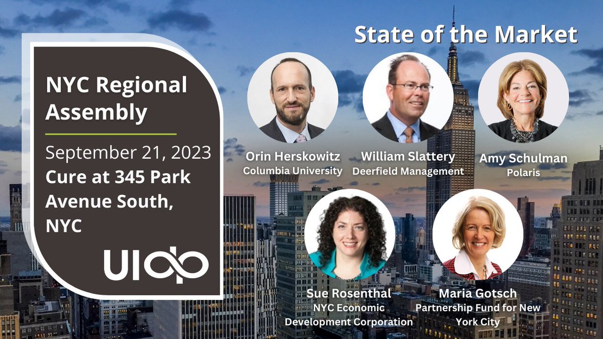 Happening Today: @Partnership4NYC 's Maria Gotsch will join fellow life sciences leaders at @teamuidp's NYC Regional Assembly to discuss the state of VC deal flow in the NY region and their contributions to the #biotech and #lifesciences ecosystem. cvent.me/3A4BmY.