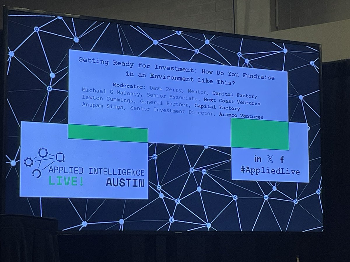 Shakeelr's tweet image. Great points by @LawtonCummings of @CapitalFactory on fundraising in current environment for AI startups…#AppliedLive