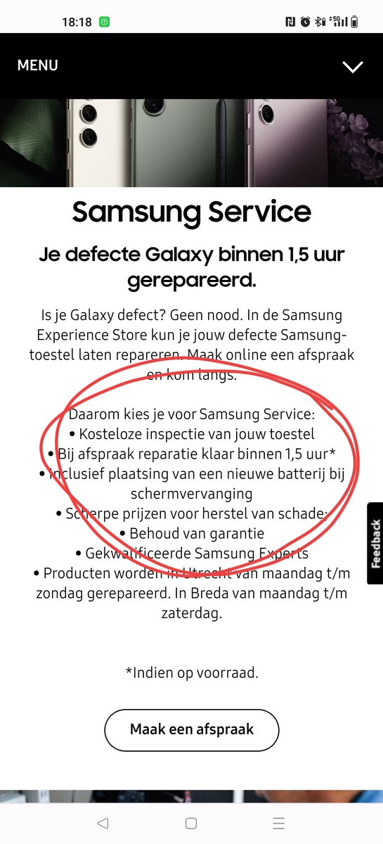 wouter1106's tweet photo. @SamsungNL hoelang duurt het als je geen afspraak kan maken omdat jullie systeem er uit ligt? 1 week? https://t.co/1CLcSVyDkk