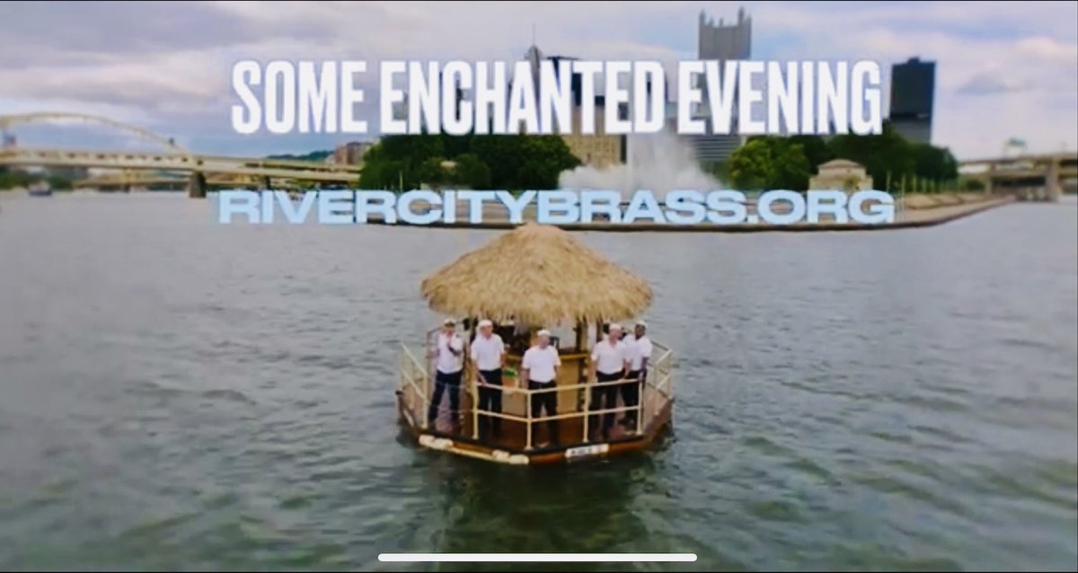 TikisPittsburgh's tweet photo. We had a wonderful time helping the River City Brass film this commercial. We can’t wait to see these talented musicians perform, and you shouldn’t either. Get your tickets today for “Some Enchanted Evening” at https://t.co/Xavrs0xbU3. #cruisintikis #tikiboat #RiverCityBrass #Pittsburgh #musicals #concert #SouthPacific #Carousel #RodgersHammerstein #buytickets https://t.co/519FNRMq4M