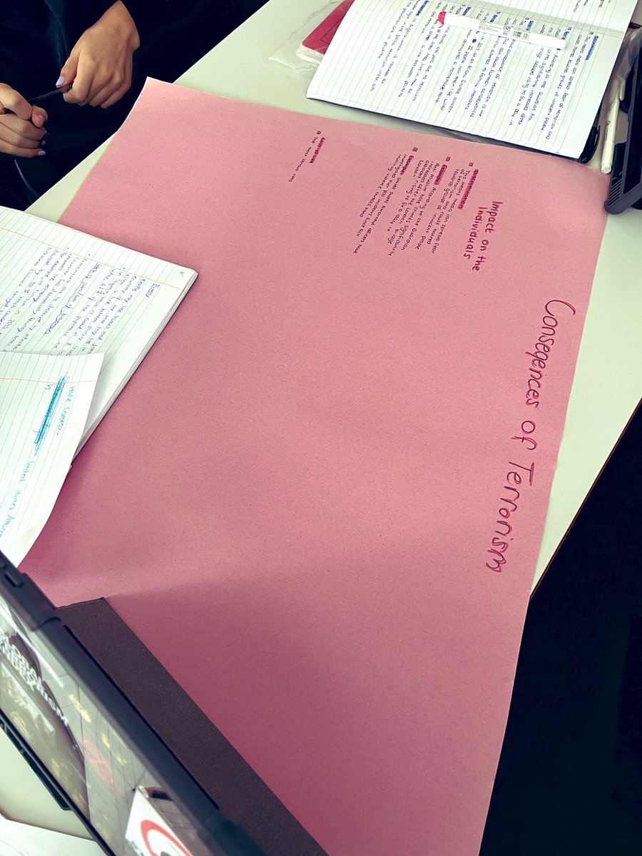 N5 Modern Studies started working cooperatively to create posters on the consequences of terrorism on individuals, countries and international organisations! Great to see some good discussions, teamwork and work in progress so far! Well done! #RRS #Article13 ⭐️📝