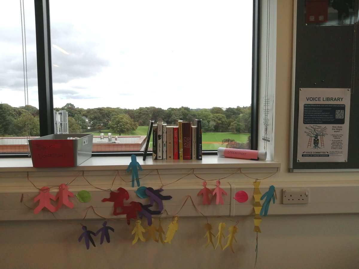 VOICE Library launching 📚 Most of the books have found a temporary home, and hopefully they will find their way back in a week for more people to enjoy! @SCS_AthenaSWAN @CRUK_BI @UofGCancerSci Tell us what books should we get next  --> padlet.com/padlets/8kbqad…