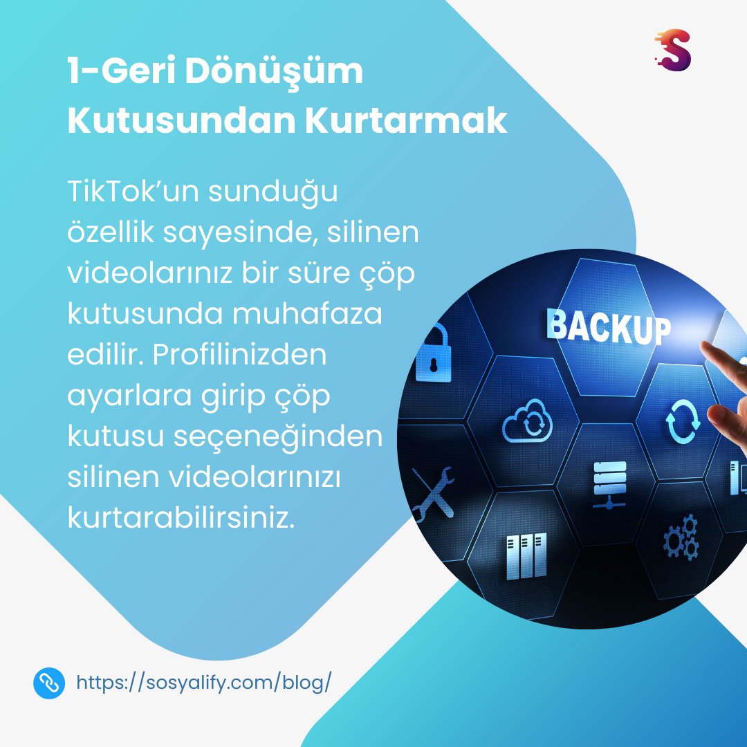 Ssosyalify's tweet photo. silinen tiktok videolarını kurtarmanın en önemli noktası hızlı hareket etmektir. Belirli bir süreyi geçtikten sonra TikTok videoları arşivlerden veya, çöp kutusundan da silinebilir.

#digitalmarketing #socialmedia #socialmediamarketing #deletedtiktoks https://t.co/PMSRE5EVbS