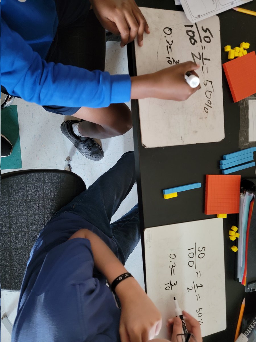 MrsKariHill's tweet photo. Jaguars exploring fraction, decimal, and percent equivalencies with base ten blocks. @KFMSjaguars757 #increase #SPScreatesachievers #handson https://t.co/UJ7y3w7moR