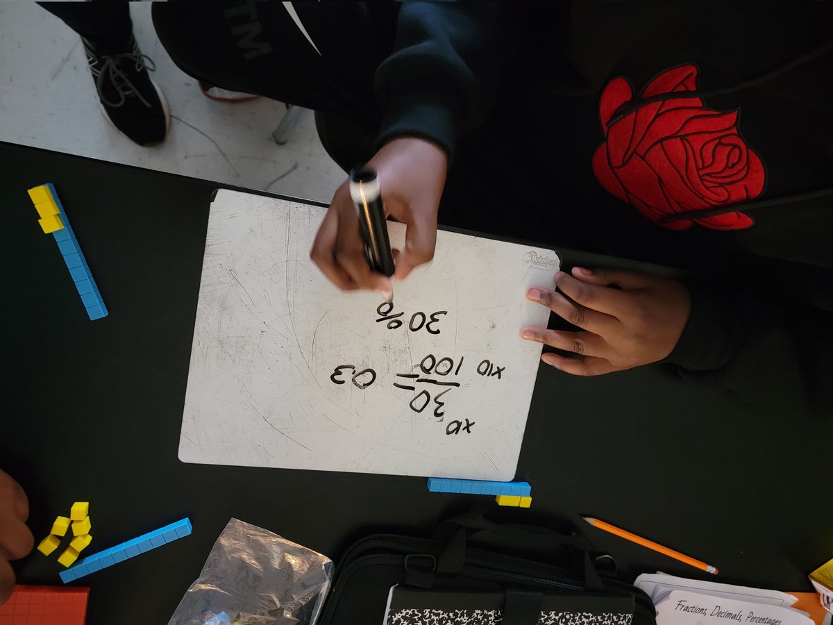 MrsKariHill's tweet photo. Jaguars exploring fraction, decimal, and percent equivalencies with base ten blocks. @KFMSjaguars757 #increase #SPScreatesachievers #handson https://t.co/UJ7y3w7moR