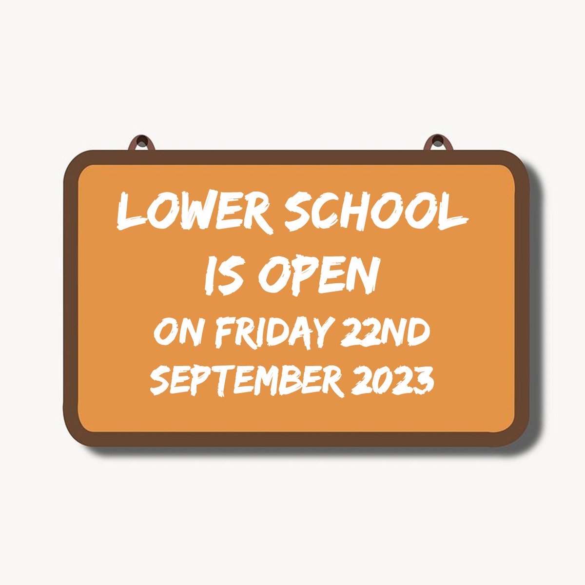 LOWER SCHOOL WILL BE OPEN TOMORROW (FRIDAY 22ND SEPT 2023) After the closure today due to heavy rain & consequent flooding, electricians & safety experts have assessed the situation & we are pleased to announce school will be open tomorrow as normal. Thank you for your patience.