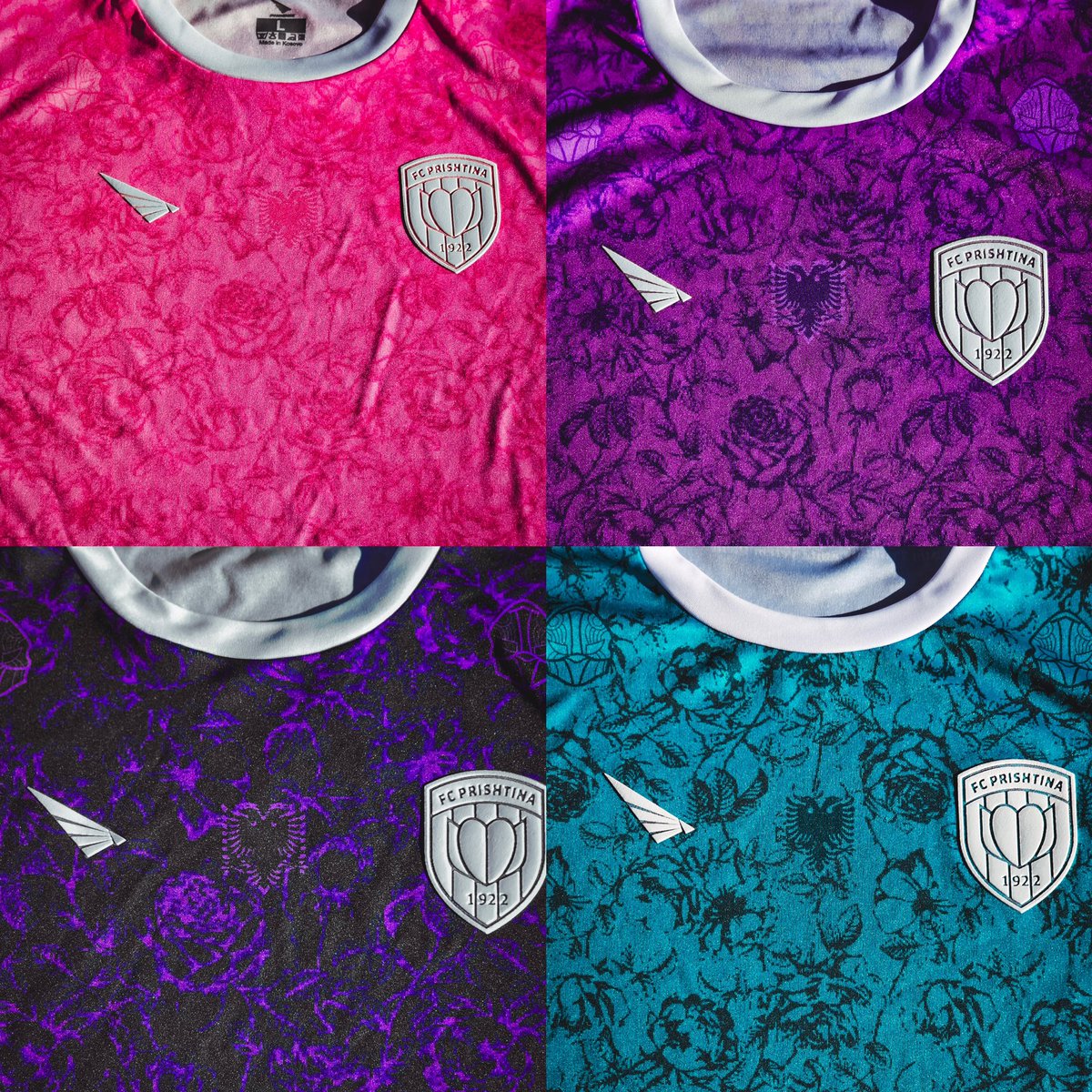 PhoenixCLo's tweet image. A colorful revolution is here! Discover our Mint, Pink, Purple, and Black with Purple jerseys, each featuring intricate rose patterns. Secure yours with a pre-order today.