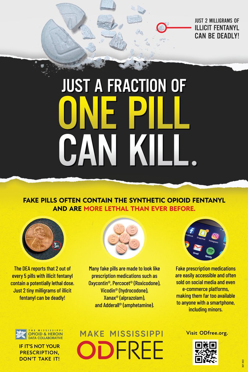 🚨 It's Opioid Awareness Day! 🚨

Spread the word. 💙 Let's raise awareness, end stigma, and save lives together! 💪

Mississippians, be prepared, get a free naloxone kit delivered to your doorstep👉 bit.ly/Naloxonekit

#OpioidAwareness #EndTheStigma <a href="/MakeMSODFree/">OD Free</a>