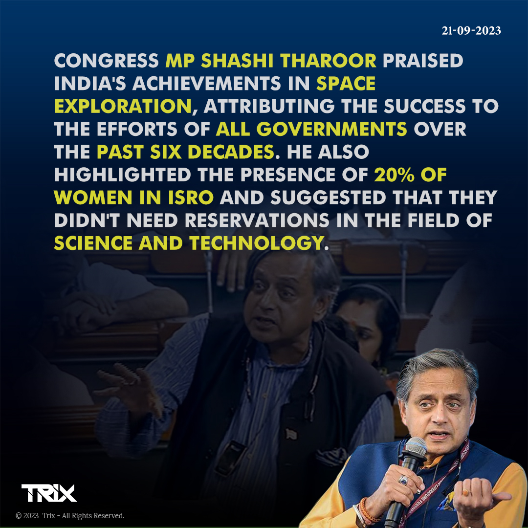 Shashi Tharoor Applauds India's Space Achievements, Emphasizes Gender Inclusivity

#ShashiTharoor
#IndianSpaceExploration
#ISRO
#GenderInclusivity
#ScienceAndTechnology
#WomenInSTEM
#SpaceAchievements
#GovernmentEfforts
#trixindia