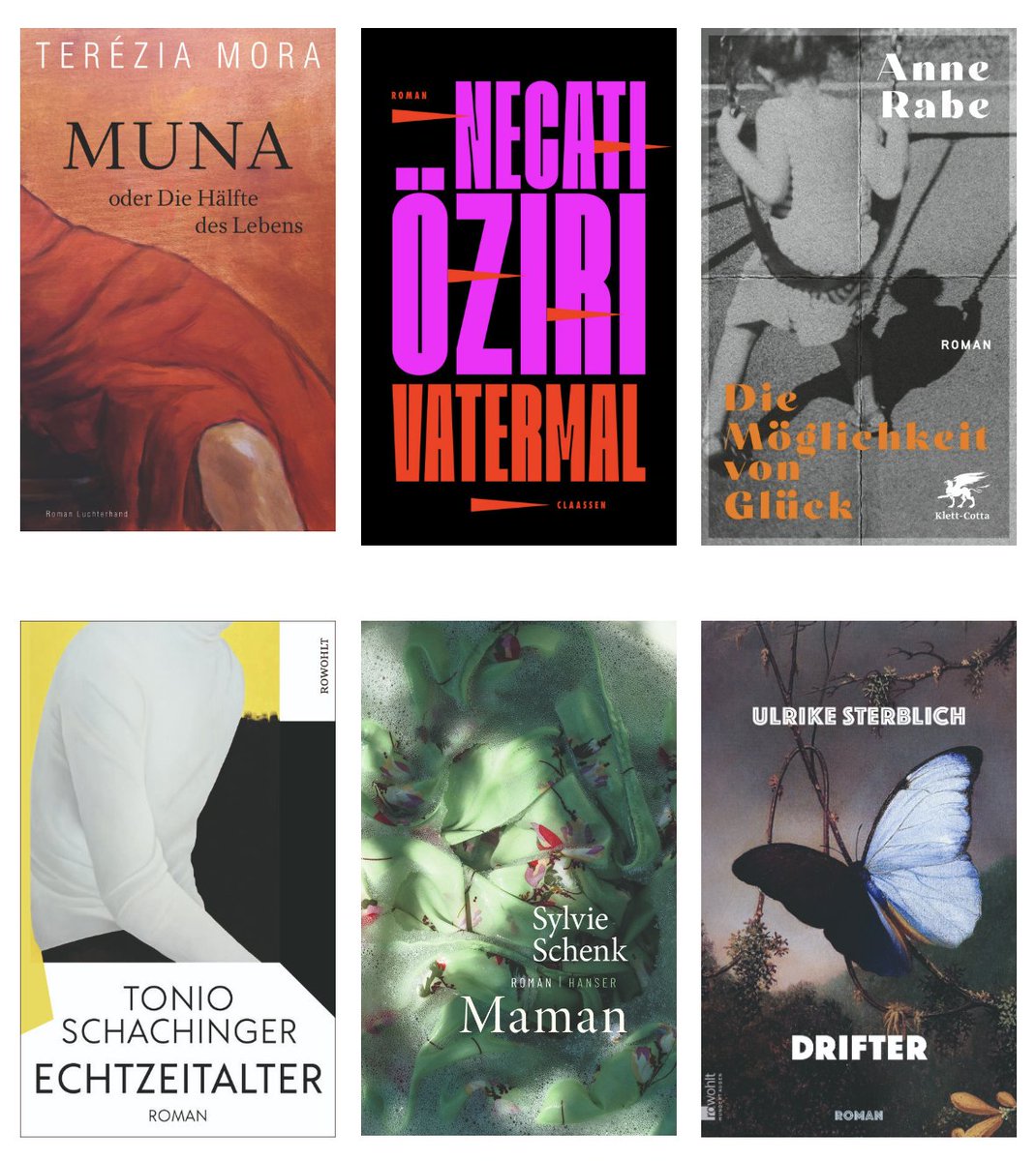 GermanEmbassy's tweet photo. These six books are shortlisted for the German Book Prize with the winner to receive €25,000 when the annual award is presented next month.

Sample translations for several of the shortlisted works are available via @newgermanbooks: https://t.co/9vkadyXW6J https://t.co/3tqHNoRi7S