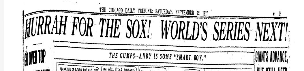 SoxNerd's tweet photo. #WHITESOX CLINCH! #OTD 1917: #RedFaber got #BabeRuth to hit into a game-ending double play as the #WhiteSox clinched the pennant with a 2-1 win in 10 innings at Boston. The Sox took the lead in the 10th when #RaySchalk doubled and scored one out later on a single by #ShanoCollins https://t.co/usUq8ZVtG9