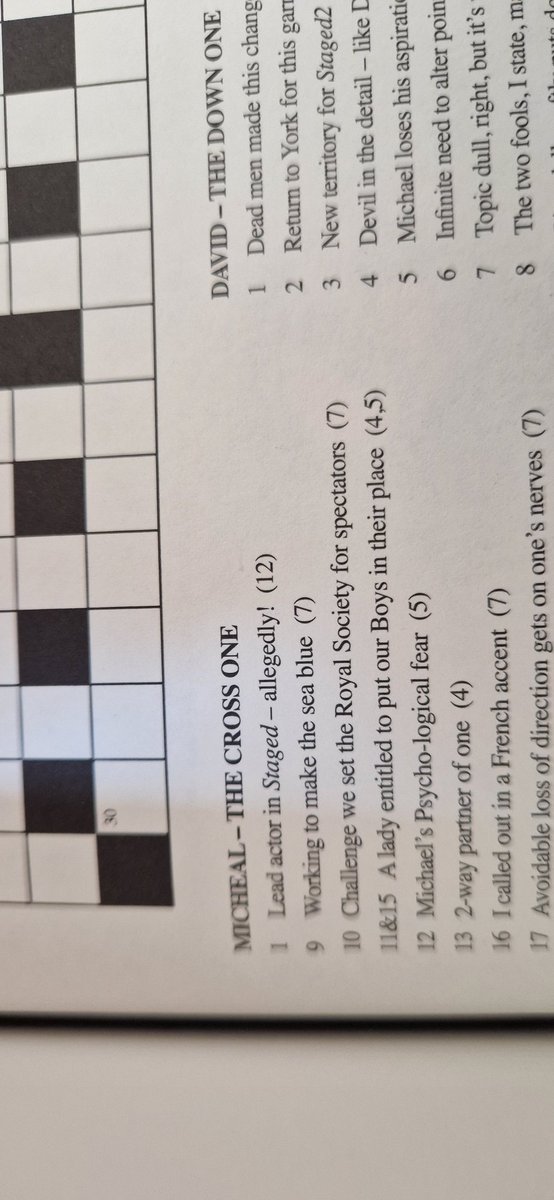 MarwReeve's tweet photo. Got this thing from my sister for my bday
Found crossword in it
Wish me luck
#Staged #DavidTennant @michaelsheen #SimonEvans https://t.co/tiHnjDMWsQ