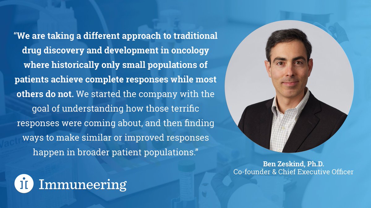 Immuneering's tweet photo. #ICYMI Our CEO Ben Zeskind, Ph.D., was featured in an exclusive interview with @BioTuesdays, sharing insights into an approach we refer to as #UniversalRAS. Read more to learn how we’re exploring a different path to oncology: https://t.co/yuQG02qY2v #RASMutations https://t.co/9L9qwfK7zL