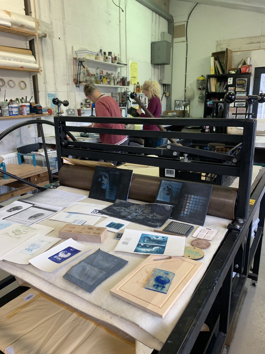 Experimenting with processes and materials on the laser engraved printmaking workshop.