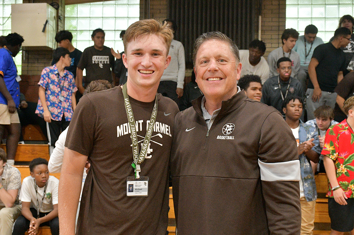 Michael O'Keefe '24 was named the 2023 Tony Lawless Player of the Year.  We celebrated his incredible achievements as a school before our Homecoming activity on Tuesday. Congratulations, Michael! The MC Community is so proud of you.