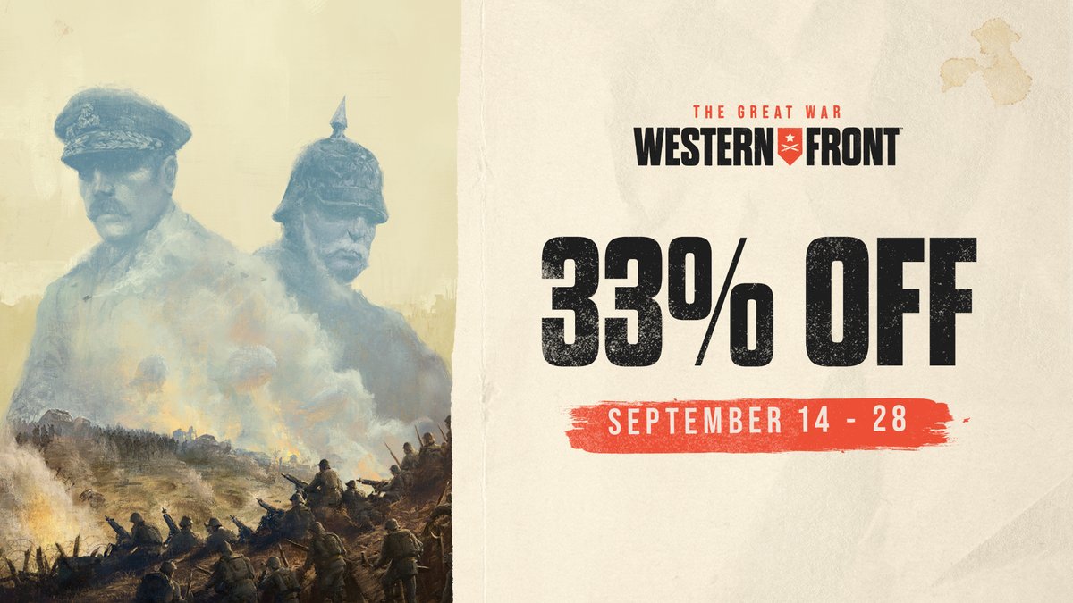 The Great War: Western Front is 33% off on the Epic Games Store!

The sale ends in one week, so secure your copy today:

🔗 store.epicgames.com/en-US/p/the-gr…

#TGW