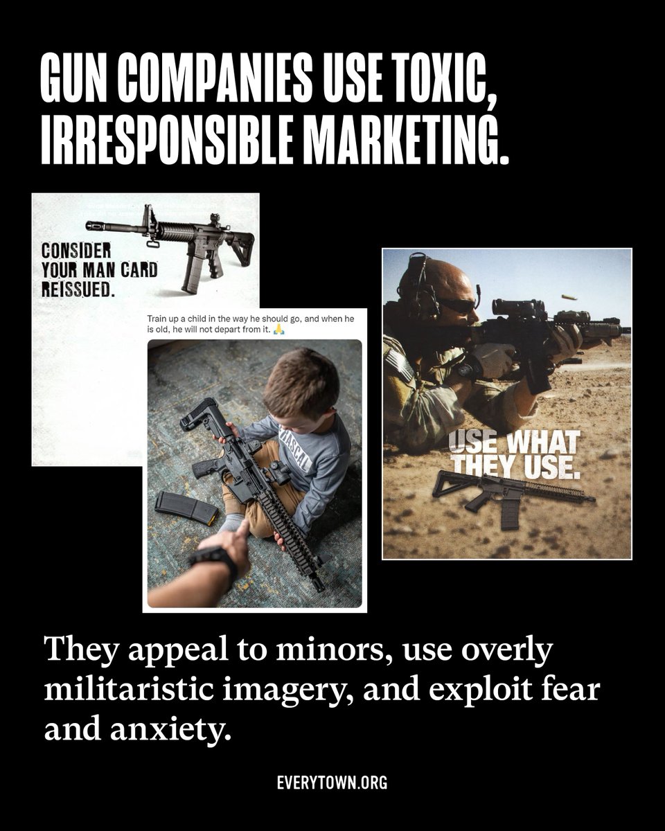 Everytown's tweet image. The gun industry shouldn’t be able to disregard the devastation its products cause.

Just how bad are gun companies’ increasingly deadly products, supply chain cracks, and toxic marketing? 

See for yourself: smokinggun.org