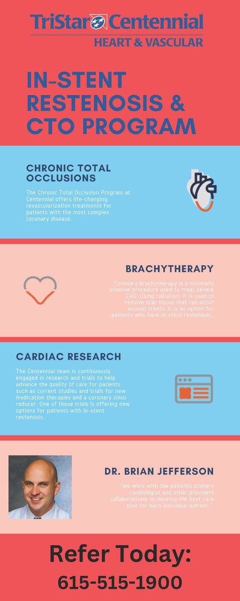 HeartCentennial's tweet photo. We are excited to share great things happening within our program! “We work with the patient’s primary cardiologist and other providers collaboratively to develop the best care plan for each individual patient,” - Dr. Brian Jefferson #CardioTwitter   @TriStarHealth @HCAhealthcare https://t.co/GoszG0vmtp