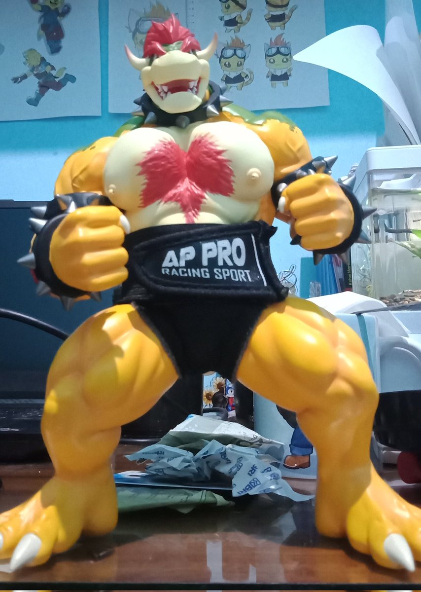 It has arrive!
I tried to make a pants for him so I can put it on the shelf, but I lack fabric &amp; sewing skill, so I just use my unused gym gloves for that XD