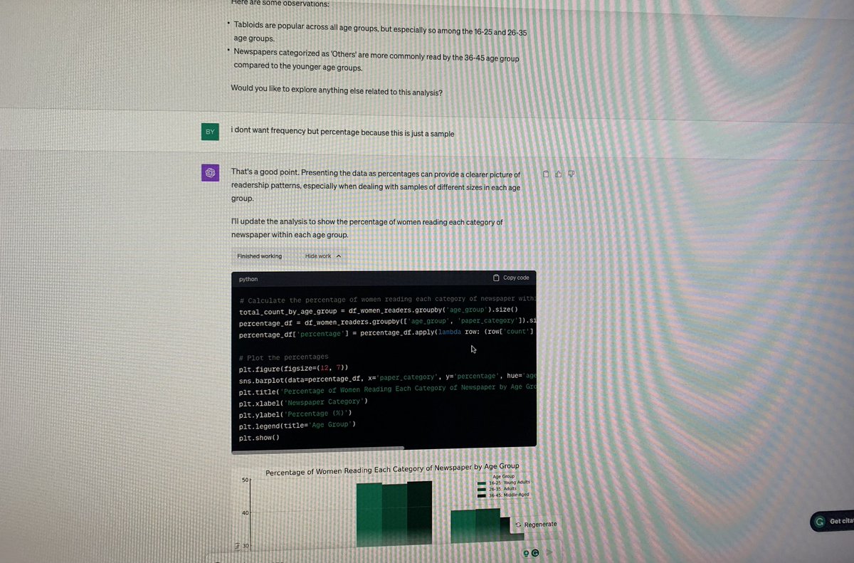 binyuecon's tweet photo. ChatGPT is now probably more capable than an inexperienced RA. https://t.co/EcojdcPWpL