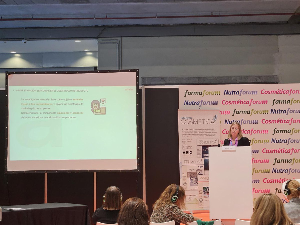 Candela Ruso, Técnico de investigación sensorial y del consumidor de #AINIAConsumer, hoy ha formado parte de las conferencias de #Nutraforum2023 que se celebran dentro del marco de la feria <a href="/farmaforum/">Farmaforum</a>  <a href="/labforum/">Labforum</a> 2023.