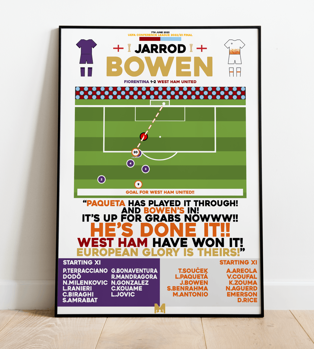 🖼️PRINT GIVEAWAY🖼️ 

The European Champions Are Back🏆🇪🇺 

If West Ham wins v Bačka Topola tonight, we’ll giveaway a mezzaladesigns.co.uk Jarrod Bowen v Fiorentina Print🏴󠁧󠁢󠁥󠁮󠁧󠁿⚒️

To Enter👇🏼 
🔄Retweet This Tweet 
🤝Follow <a href="/MezzalaDesigns/">𝗠𝗲𝘇𝘇𝗮𝗹𝗮</a>

#WHUFC #COYI
