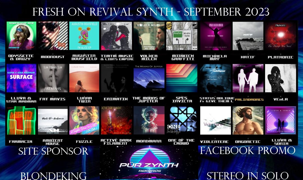 Fresh on revivalsynth.com - Sept 2023
@moonsofjupiter1 @AugustinBo @hatifband @violentenemusic @lluvamusic @lunartwinmusic @MsMichaelaMay @MondmannOffcl #Veiila➡️ @ProjektRecords @fat_mavis @FuzzleMusic @Palindrones1 @SpesInvictaFr @ActveDrkFilamnt @farmacia24hs @enimatik