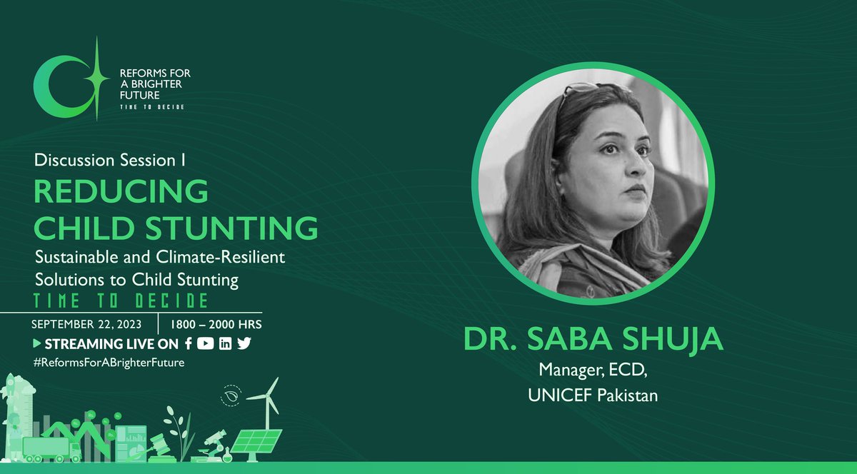 tabadlab's tweet image. What policy changes will allow us to reduce the incidence of child stunting in Pakistan?

Dr Saba Shuja will explore possible solutions to the stunting challenge in 🇵🇰.

Tune into the first discussion session of #ReformsforABetterFuture live tomorrow👇

bit.ly/3PKetAj