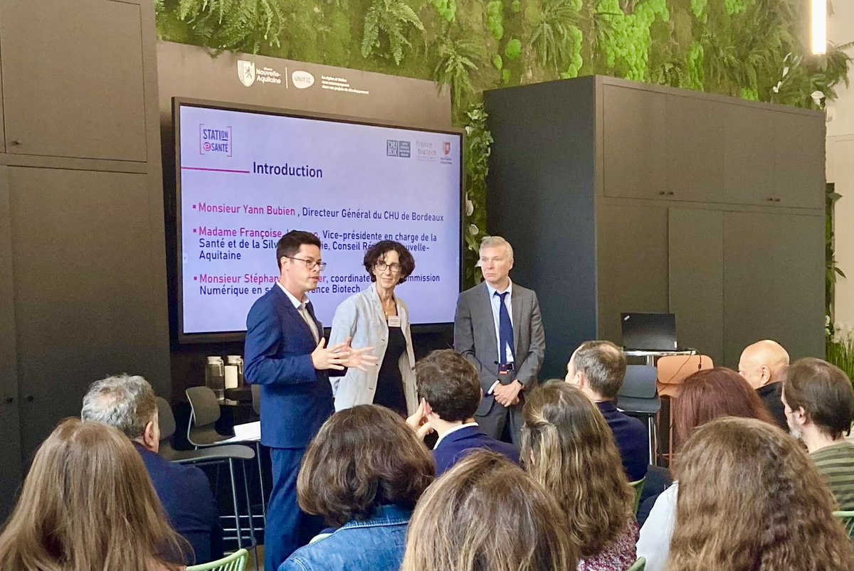 Yann Bubien (@yannbubien) on Twitter photo Salle comble pour le lancement de « Station e-Santé » tiers-lieu d’expérimentation en santé numérique, qui unit <a href="/CHUBordeaux/">CHU de Bordeaux</a> <a href="/CHCoteBasque/">CH Côte Basque</a> et <a href="/ch_perrens/">CH Charles Perrens</a> 🤩 Lancement avec <a href="/fjeanson1/">Françoise Jeanson</a> et <a href="/StephaneNT/">Stéphane Tholander</a> 🙏 <a href="/UNITEC_Bdx/">UNITEC</a> <a href="/NvelleAquitaine/">Nouvelle-Aquitaine</a> <a href="/allis_na/">ALLIS-NA</a> <a href="/CATIEinfo/">CATIE</a> <a href="/univbordeaux/">Université de Bordeaux</a> 👏 Salle comble pour le lancement de « Station e-Santé » tiers-lieu d’expérimentation en santé numérique, qui unit <a href="/CHUBordeaux/">CHU de Bordeaux</a> <a href="/CHCoteBasque/">CH Côte Basque</a> et <a href="/ch_perrens/">CH Charles Perrens</a> 🤩 Lancement avec <a href="/fjeanson1/">Françoise Jeanson</a> et <a href="/StephaneNT/">Stéphane Tholander</a> 🙏 <a href="/UNITEC_Bdx/">UNITEC</a> <a href="/NvelleAquitaine/">Nouvelle-Aquitaine</a> <a href="/allis_na/">ALLIS-NA</a> <a href="/CATIEinfo/">CATIE</a> <a href="/univbordeaux/">Université de Bordeaux</a> 👏