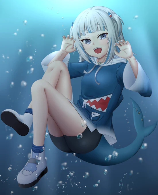 ぐらちゃん背景ありとなしです#gawrt 