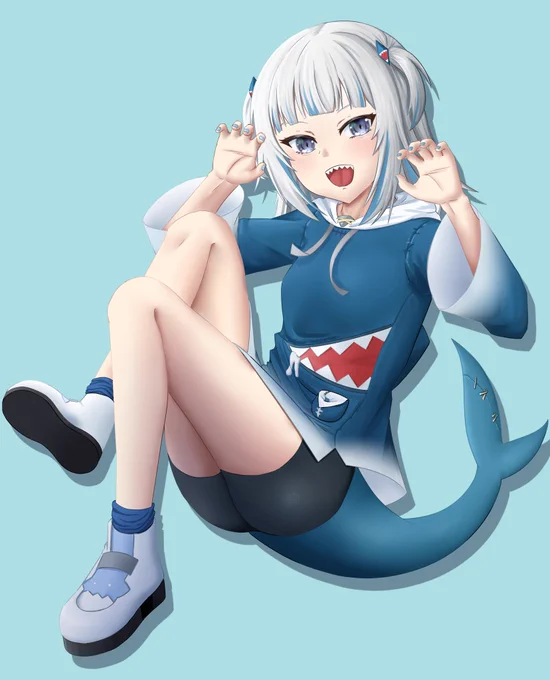 ぐらちゃん背景ありとなしです#gawrt 