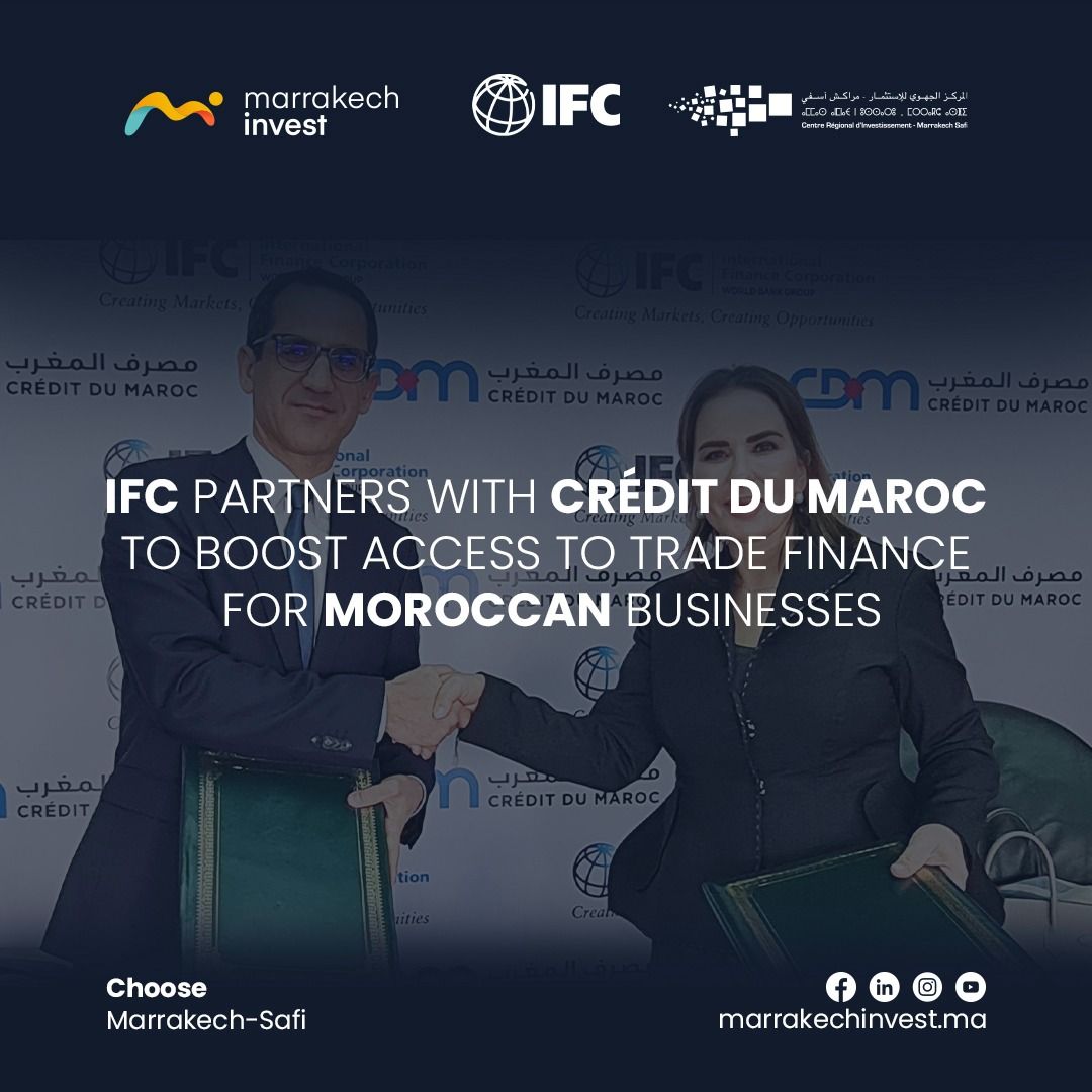 crimarrakechsaf's tweet photo. 🌍💰#International_Finance_Corporation supports trade financing in Morocco with a $50 million loan to #Crédit_du_Maroc.
🤝The partnership aims to address working capital needs and promote economic growth in the country.
▶ To know more: https://t.co/G25cldf0tx
#MarrakechInvest https://t.co/i3YLrjfSAx