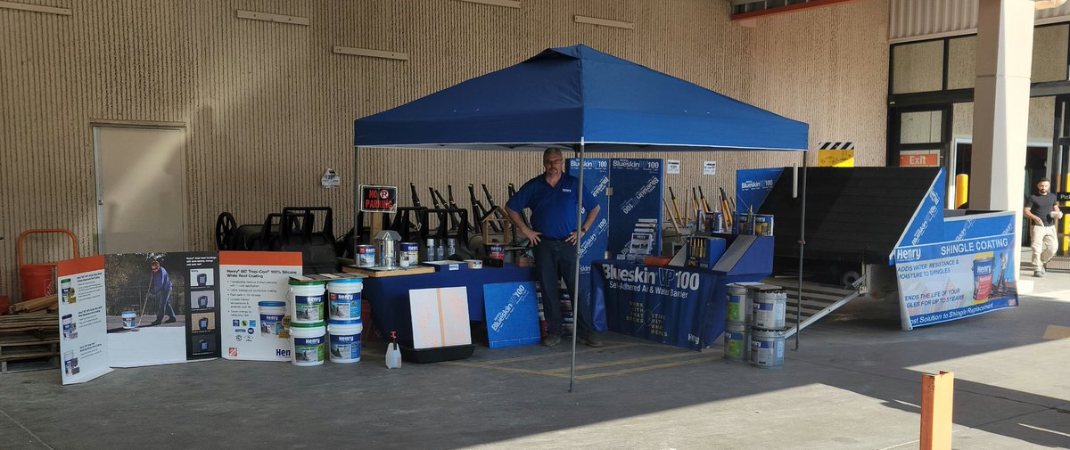 Today at the Whitehall PA Home Depot, Henry Company professionals arecon site to help with all your roof coating needs. Come on down withbyour questions and we will get you set up with the right product to protect your investment.