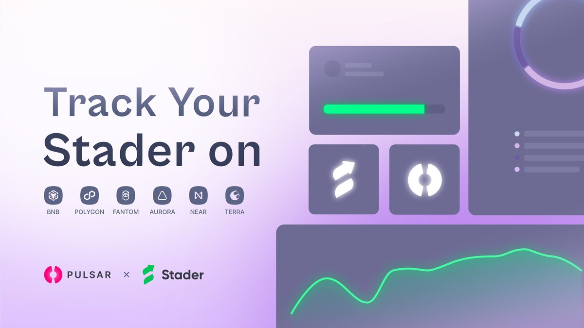 You can now use our dashboard at pulsar.finance to track your @staderlabs positions across multiple chains: - @BNBCHAIN - @0xPolygon - @FantomFDN - @auroraisnear - @NEARProtocol - @terra_money Keep an eye on all your Stader holdings! 😎 Let's go!🚀 @stader__near…