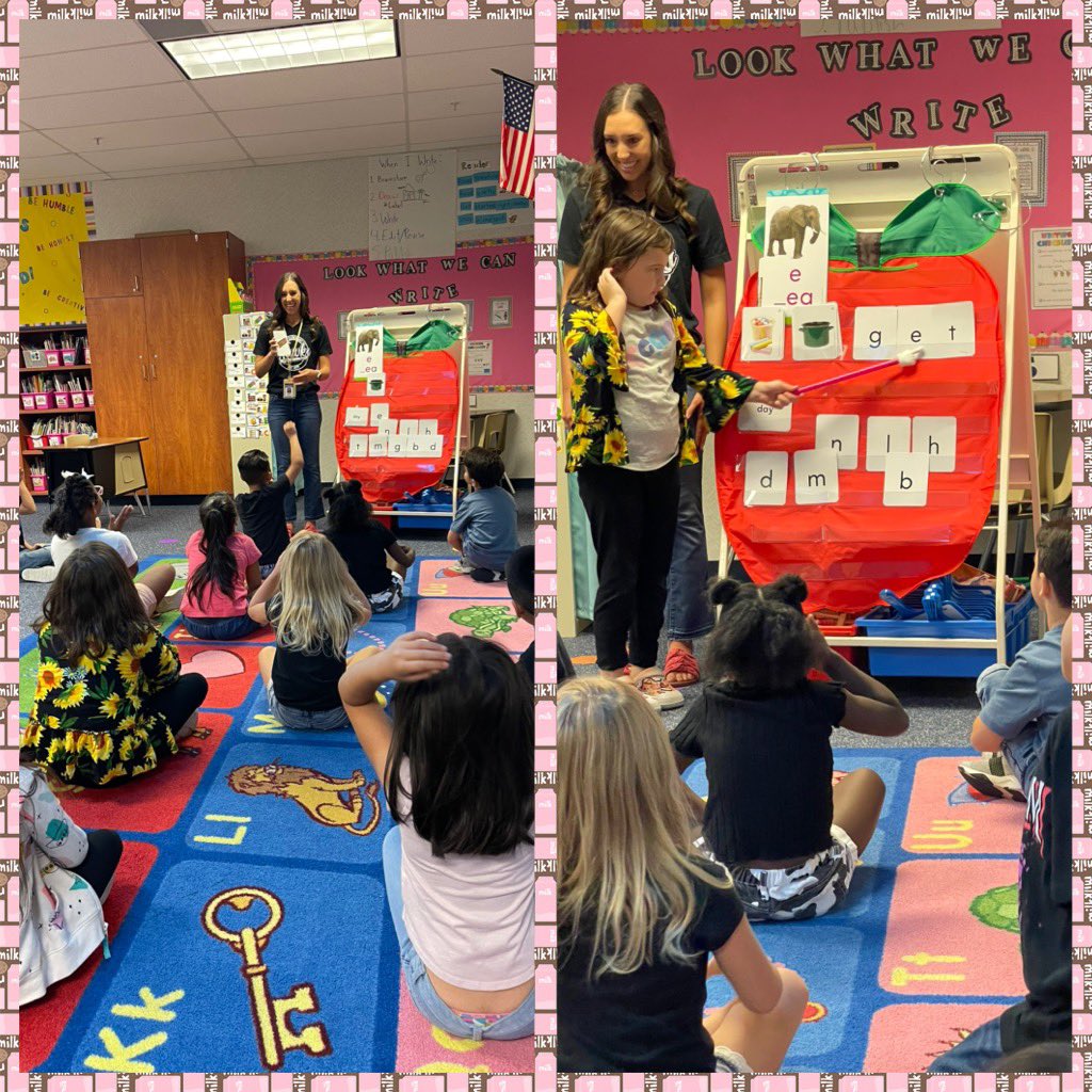 Mrs. Holle’s 1st graders are working on their foundational skills. We are working on short vowel sounds and had a peer lead us in decoding a word with short e. @BoydBlackhawks
