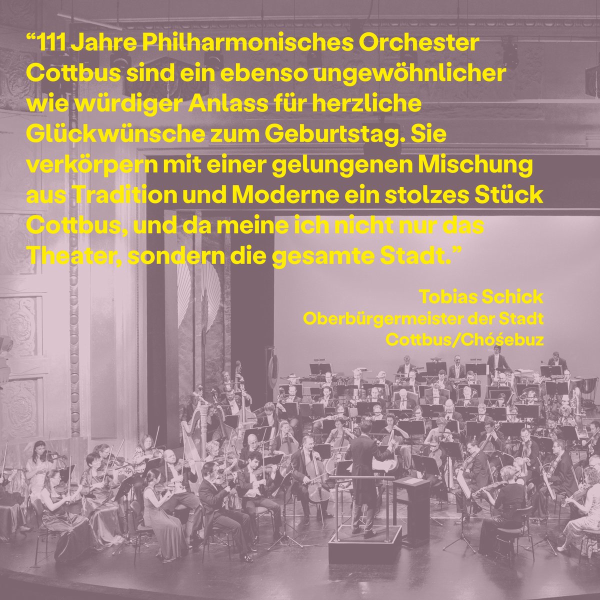 Mit dem 1. PHILHARMONISCHEN KONZERT, Weckruf der Welt, feiern wir den 111. Geburtstag des Philharmonischen Orchesters. Erleben könnt ihr das Festkonzert unter der Leitung von Alexander Merzyn am 22. und 24. September 2023 im Großen Haus.