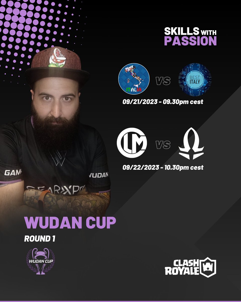 Wudan Cup (@wudancup) on Twitter photo #ClashRoyale | LIVE SHOW ๐ด
๐ Round 1
๐ฃ <a href="/beppeeeable/">beppeeeable</a>
๐บ twitch.tv/beppeeeable?srโฆ
๐ฎ๐น @bull_itali58752 ๐๏ธ ๐ฎ๐น #BestItaly2
๐ September 21th
๐ 9.30pm cest
๐ต๐น <a href="/CLM_eSports/">Calamity eSports</a> ๐๏ธ ๐ต๐ช <a href="/_AS_Gaming/">AS Gaming ๐ซ</a>
๐ September 22th
๐ 10.30pm cest
The show begins! ๐ฅ
๐ #SkillswithPassion ๐ค #ClashRoyale | LIVE SHOW ๐ด
๐ Round 1
๐ฃ <a href="/beppeeeable/">beppeeeable</a>
๐บ twitch.tv/beppeeeable?srโฆ
๐ฎ๐น @bull_itali58752 ๐๏ธ ๐ฎ๐น #BestItaly2
๐ September 21th
๐ 9.30pm cest
๐ต๐น <a href="/CLM_eSports/">Calamity eSports</a> ๐๏ธ ๐ต๐ช <a href="/_AS_Gaming/">AS Gaming ๐ซ</a>
๐ September 22th
๐ 10.30pm cest
The show begins! ๐ฅ
๐ #SkillswithPassion ๐ค