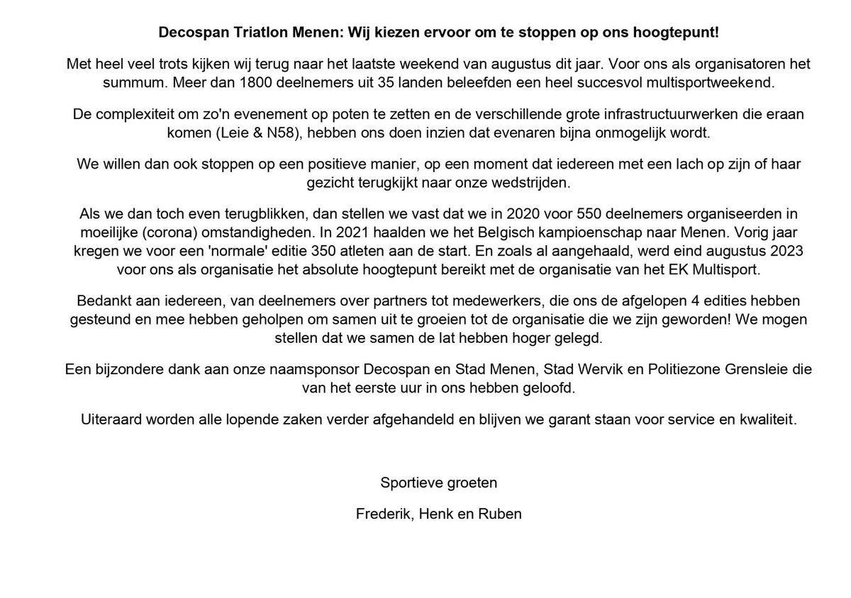 TriatlonMenen's tweet photo. https://t.co/fjkIbyXJ1F