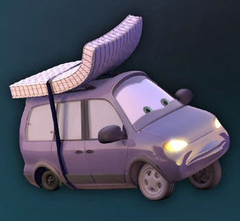 Daily Pixar Cars Fact #492: this guy has a mattress despite cars being shown to sleep on the floor, what does he need it for? Sex!?!?