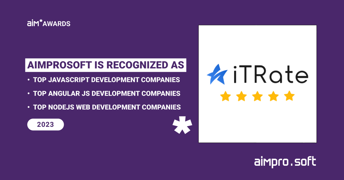 Aimprosoft's tweet photo. 🌟We're thrilled to announce that #Aimprosoft has been recognized as a leader in the #JavaScript-related rankings by IT Rate.
🎯 If you want to empower your #JS project and hire skilled professionals, you can count on our developers.
#AimAwards #AngularJS #NodeJS https://t.co/6jbPVOpZKY