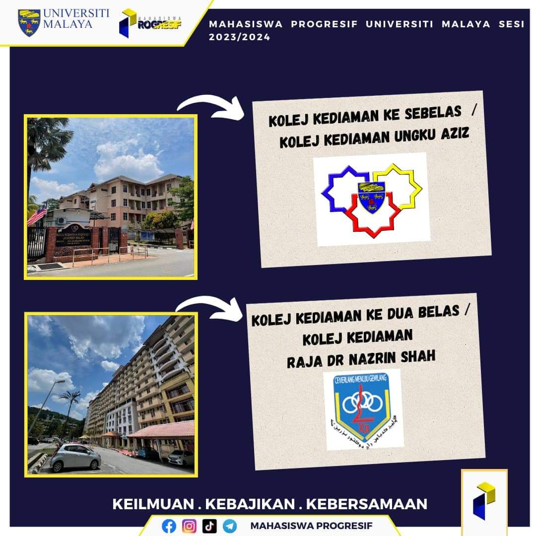 Pelbagai projek kolej kediaman dengan keunikan masing-masing sedang menantikan kalian semua.

Rebutlah peluang yang ada dan aktifkan diri sebagai seorang mahasiswa/i Universiti Malaya.

@uni_malaya
#MahasiswaProgresif #MahasiswaBangkitBersama #UMIsOne