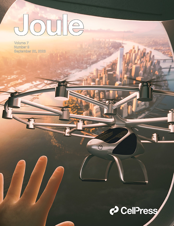 On <a href="/Joule_CP/">Joule</a> cover - catches the imagination of a child gazing, through the window aboard a conventional airplane, at an eVTOL aircraft flying amidst the backdrop of an urban city. <a href="/AbhinandAyyaswa/">Abhinand Ayyaswamy</a> <a href="/bairav_s/">Bairav S. Vishnugopi</a> <a href="/etslpurdue/">Energy and Transport Sciences Lab</a> <a href="/PurdueEngineers/">Purdue Engineering</a> <a href="/PurdueME/">Purdue Mechanical Engineering</a> 
cell.com/joul/issue?pii…