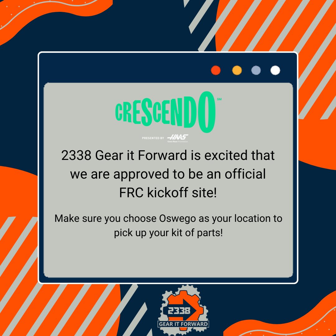 We are excited that we have been approved to be an official FRC kickoff site!
Be sure to choose Oswego as your pickup site for your kit of parts!
#firstisforeveryone