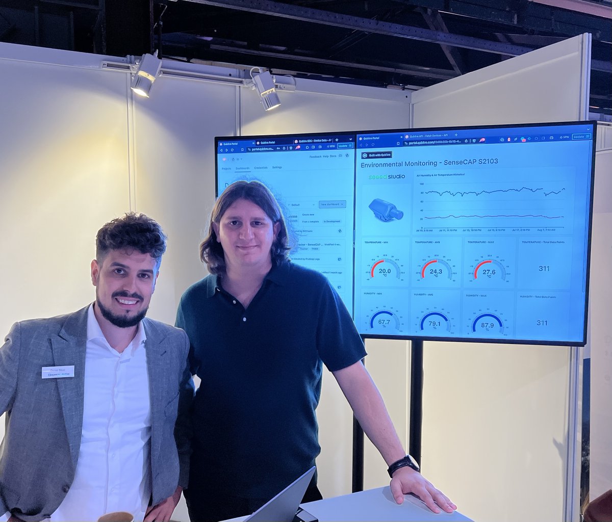 Qubitro's tweet photo. π #TheThingsConference continues!
It was amazing to meet with @AlperYegin from @Actility, @fviolante from @arduino, and Daniel MΓΆst from #Pepperl+Fuchs.
π€πΌ Meet us at booth B08, and discover what is new with Qubitro!
#Qubitro #DeviceDataPlatform #TTC2023 https://t.co/vO6HEOsRrY