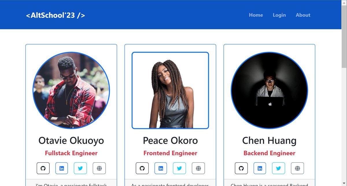 LoveOtavie's tweet image. Leveraging my #backendengineering - #nodejs and #expressjs, I&apos;ve developed a fully functional CRUD application. This project includes a user-friendly GUI that was built using #html, #css and #bootstrap, for seamless interaction.
student-photocard.cyclic.cloud
github.com/Otavie/AltScho…
